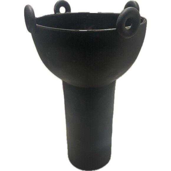 Urban Outfitters Modern Boho Vase Black Ceramic Pedestal Base - Picture 3 of 6